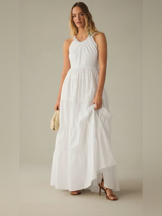 Anthropologie Dresses & Skirts - 🌻ANTHROPOLGIE FOREVER THAT GIRL HALTER TIERED WHITE MAXI DRESS